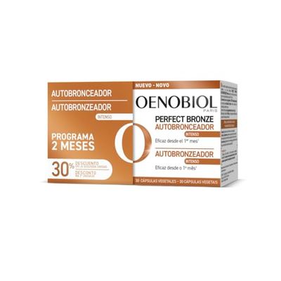 OENOBIOL - PERFECT BRONZE DUO Autobronceador - Acelerador Bronceado Corporal y Facial con Protección Solar - Complemento alimenticio 60 Capsulas 2 meses