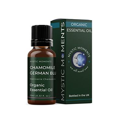 Mystic Moments | Organic Chamomile German Blue Essential Oil 10ml - Pure & Natural Oil for Diffusers, Aromatherapy & Massage Blends Vegan GMO Free