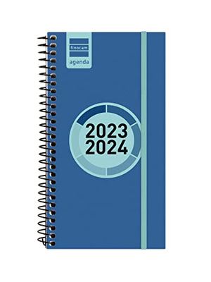 Finocam - Agenda Espir Label 2023 2024 Semana Vista Horizontal Septiembre 2023 - Agosto 2024 (12 meses) Azul cobalto Catalán