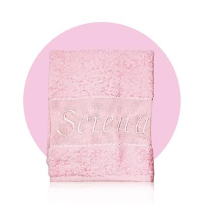 Asciugamani Personalizzati Con Nome - Asciugamano Asilo Personalizzato, Set Bagno, Asciugamano Personalizzato (Asciugamano Singola, Rosa)