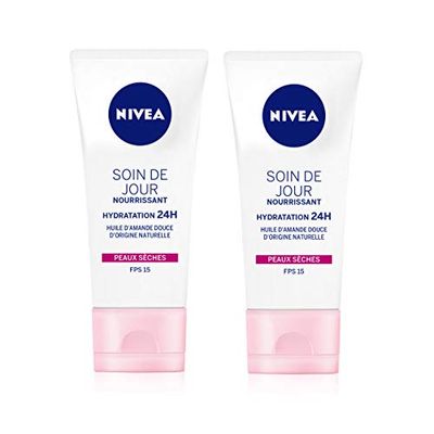 Nivea Cura Giorno 24h Idratante/Nourrissant Comfort Pelli Secche 50 ml – Set di 2