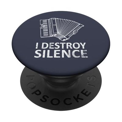 I Destroy Silence - Divertidos jugadores de acordeón PopSockets PopGrip Adhesivo