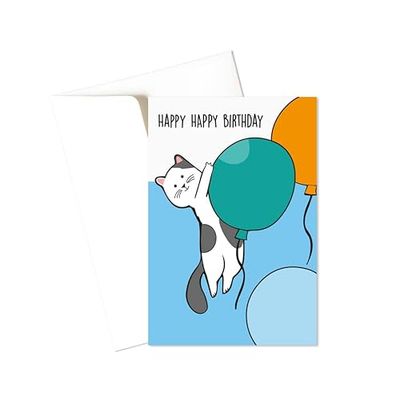 Biglietto d'auguri - Happy happy birthday - compleanno - regalo - gli stampati - biglietto d'auguri (formato 15 x 10,5 cm) - vuoto all'interno, ideale per il tuo messaggio personale.