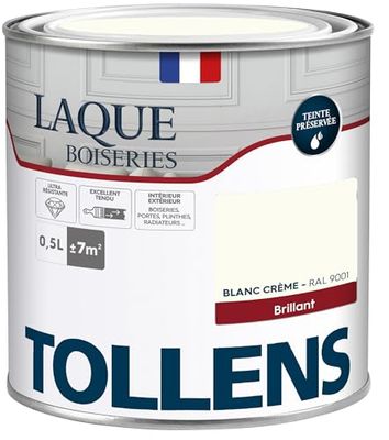Tollens - Peinture, Laque, Ultra Résistante, Multisupport, Brillant, Blanc Crème, 2L = 28m2
