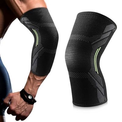 GlasFlength Codera Tendinitis 1 Pieza, Manga de Compresión Brazos Adecuado para Hombres y Mujeres Férula Codo Tendinitis para Epicondilitis para Anti-Dolor Tenis Codo (Negro, M)