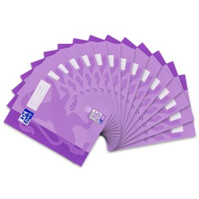 Oxford Touch Exercise Book DIN A4 Squared 16 Sheets, Purple, Pack of 15