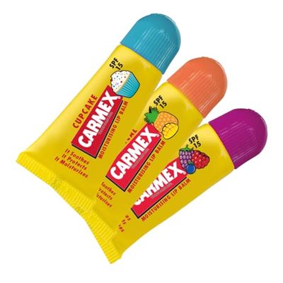 Carmex Minis Scented Lip Balms (Pack of 3 x 5 g each) – Soft, Protected Lips with SPF 15