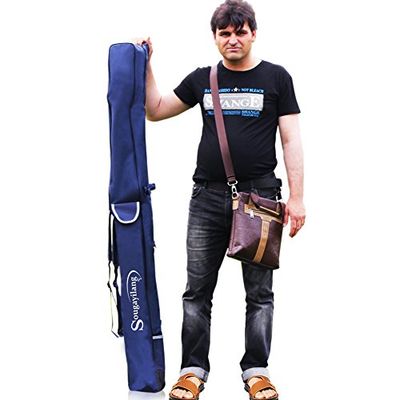 Sougayilang Vouwen Hengel Case Organizer Pole Opbergtas Staaf Reel Visgerei Carrier Hengel Tas Visserij Case-160cm/63in, Blauwe lengte: 160cm/63in, Length: 160cm/63", Minimalistisch
