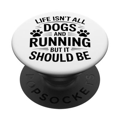 Cani E Corsa Divertente Runner In Esecuzione PopSockets PopGrip Adesivo