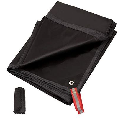 Redcamp Tentvoetafdruk, ultralicht, PU 2000 waterdicht kampeertentzeil, met trekkoord-draagtas, voor grondkamperen, wandeltochten 140 x 221 cm, UL, zwart