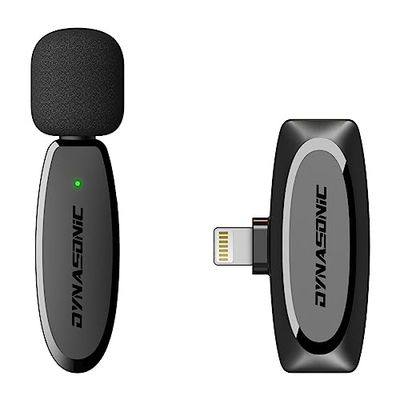 DYNASONIC DM-Pro 01(2ª Generación) Microfono Inalambrico Profesional para iPhone. Micrófono de Solapa Lavalier para Movil (2,4GHz) Facebook Tiktok, Youtube,Video. Micrófono Inalámbrico