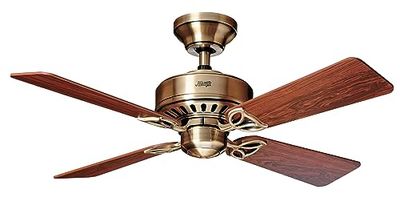 HUNTER FAN plafondventilator Bayport 107 cm voor gebruik binnenshuis, met trekkoord en 4 verwisselbare vleugels in palissander en eiken, optimaal voor zomer en winter, model 24174