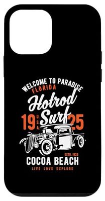 Cocoa Beach Florida Retro Hotrod Surf Design Case for iPhone 12 mini