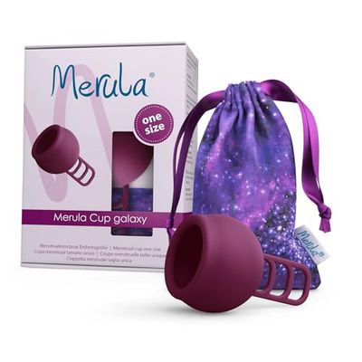 Merula Cup Galaxy - copo menstrual de silicone médico (tamanho único), roxo