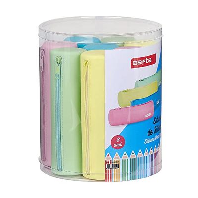 Set met 8 ronde pennenhouders van silicone, gesorteerd, 195 x 230 mm