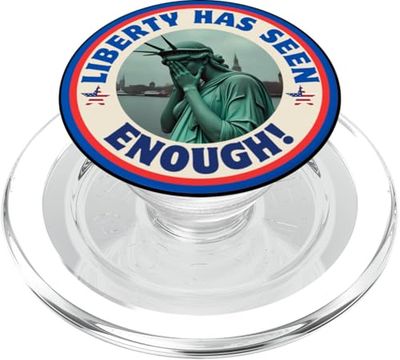 Statua della Libertà Testa in Mani Vergognosa America Protesta PopSockets PopGrip per MagSafe