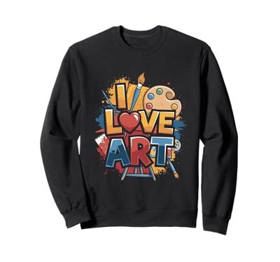 I Love Art Artist Pittore Pittura Colorata Arte Felpa