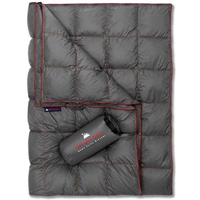 Get Out Gear Couverture de Camping en Duvet – Couverture d'extérieur légère et Pliable en Duvet 650 – Couverture compacte, imperméable et Chaude pour Camping, randonnée, Voyage, hamac