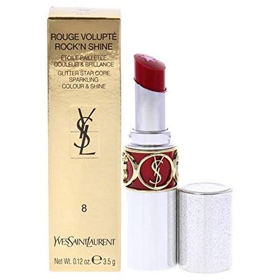 Yves Saint Laurent Rouge Volupté Rock 'n' Shine Rossetto, 8, 3.2 G, Bold Red