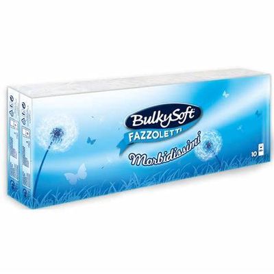 BULKYSOFT FAZZOLETTI 3 VELI (1 CONFEZIONE 10 PACCHETTI FAZZOLETTI)