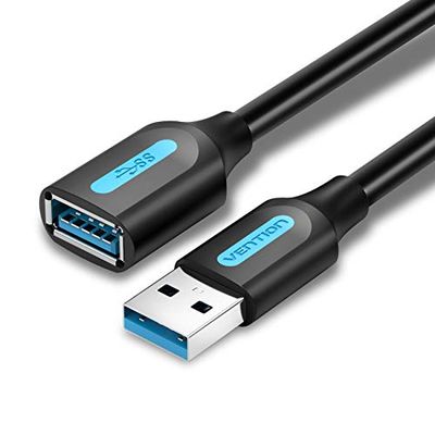 Vention Câble Rallonge USB 3.0 Câble Extension 5Gbps Mâle A vers Femelle A, Compatible avec Clavier, Souris, Clé USB, Hub USB, Disque Dur Externe, Imprimante, Scanner, Appareil Photo, Webcam (0,5M)