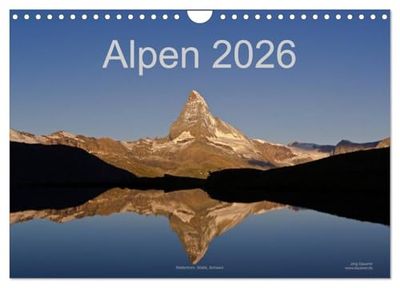 Alpen (Wandkalender 2026 DIN A4 quer), CALVENDO Monatskalender: Landschaften, Berge, Städte und Dörfer der Alpen im Herzen Europas