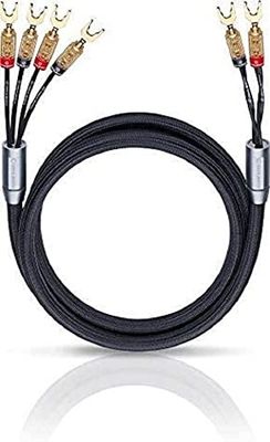 OEHLBACH XXL Fusion Four - High-End Bi-Wiring luidsprekerkabel stereo set met kabelschoenconnector - Made in Germany - 2 x 4,5m - zwart