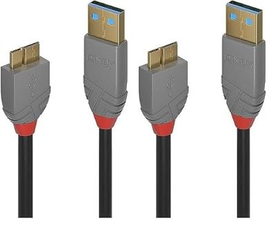 Cavo USB 3.0 Tipo A a Micro-B Anthra Line, 0.5m (Confezione da 2)