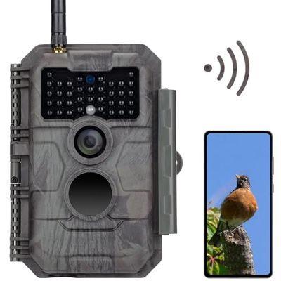 GardePro E6 kamera do obserwacji dzikich zwierząt, antena WLAN 48 MP 1296p z czujnikiem ruchu, widoczność w nocy, brak blasku, na podczerwień 940 nm, diody LED IP66, wodoszczelność H.264, szeroki kąt