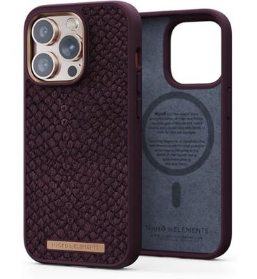 NJORD COQUE MAGSAFE CUIR DE SAUMON IPHONE 14 PRO MAX VIOLET