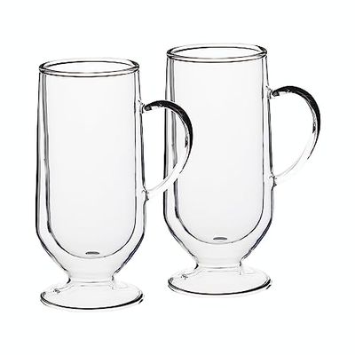 La Cafetière, Set di 2 Grandi Bicchieri da Caffè Irlandese a Doppia Parete
