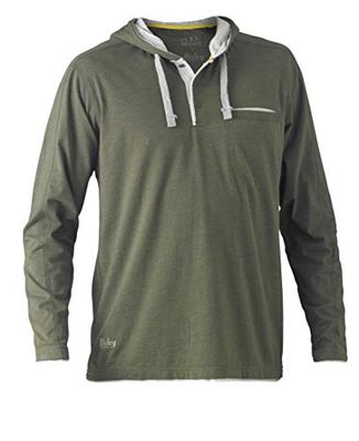 Bisley Werkkleding UKBK6220_BTHY Flex & Move Katoen Shirt Hoodie Lange Mouw-Groen Marle Flex & Verplaatsen M Groene Marle
