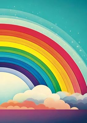 Notizbuch A4 Kinder – Regenbogen-Design: Farbenfrohes Kritzelbuch mit leeren Seiten zum Malen & Schreiben | 110 Seiten | mit Namensfeld | Ideal für Schule & Freizeit für Kinder ab 3 Jahren