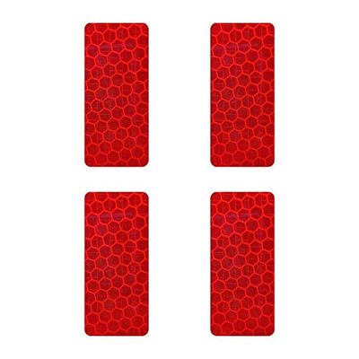 4R Quattroerre.it 5554 Autocolantes plano refletor de diamante retângulo vermelho, 4 peças, 25 x 50 mm