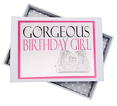 White Cotton Cards NSB1T "Gorgeous Birthday Girl'' Photo Album Handbag