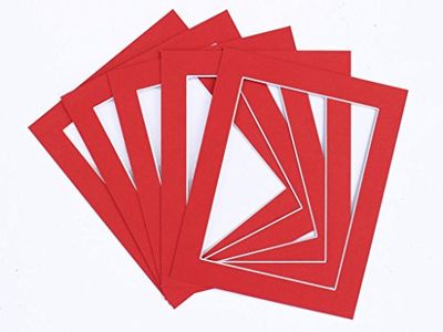 Frame Company Pack of 10 Red Mounts 12x10 for 9x7 inch *Choice of Colours*