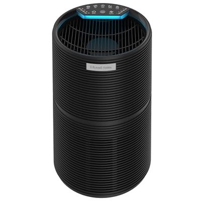 Russell Hobbs Air Purifier for Bedroom Home 280m ³/h CADR, 99.95% Carbon Filter Captures Bacteria, Allergies Odour, Dust, LED Touch Control Display, Clean Air Style Black RHAP2831B