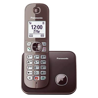 Panasonic KX-TG6851GA draadloze telefoon (tot 1.000 telefoonnummers vergrendelen, overzichtelijke lettergrootte, luide telefoon, volledig handsfree spreken) mokka bruin