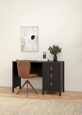 Dmora Marine Desk, Multipurpose Writing Desk, Office Table for PC Holder, Worktop, 120 x 48 x H 77 cm, Black