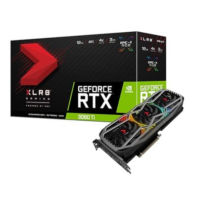 PNY Carte Graphique GeForce RTX 3070 Ti 8Go XLR8 Gaming Triple Fan Revel Epic-X RGB Noir