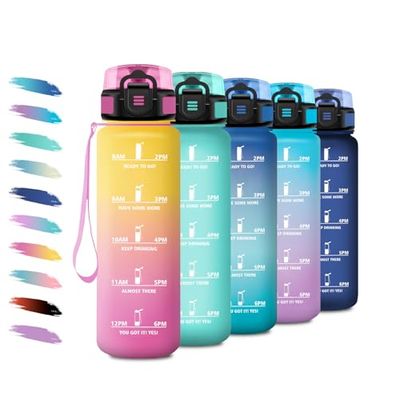 Borraccia Bambina 500ml, Borraccia Motivazionale con Filtro, a Prova di Perdite, Bottiglia Acqua Sportiva con Indicatore del Tempo, Borraccia per Bambini, Campeggio, Corsa, Viaggio, Scuola, Yoga