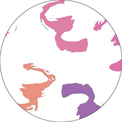 Bonateks, Ronde digitaal bedrukte muismat, antislip onderkant, voor kantoor en thuis, diameter: 22 cm