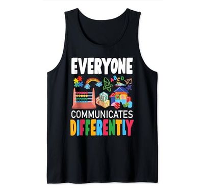 Autism Awareness Everyone Communicates Differently Tank Top