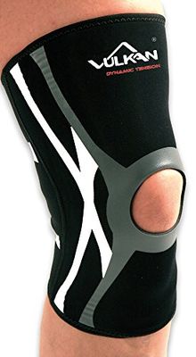 Vulkan Kinesio Rodillera Rótula Abierta, Hombre, Negro, XL