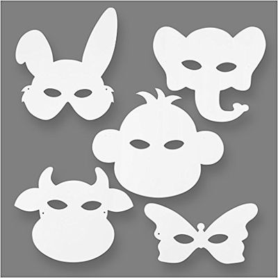 Animal Masks, H: 13-24 cm, 16 asstd, 230 g