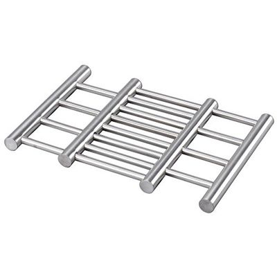 axentia 116618 Soucoupe à Pot de, Extensible Poêle Soucoupe, Acier Inoxydable, Argent, 22 x 20 x 2 cm