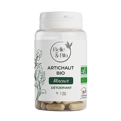 DETOXIFIANT & CURE MINCEUR - Artichaut Bio certifié Ecocert - Pilulier de 120 gélules - Cure 2 mois - Complément Alimentaire BELLE&BIO - Fabriqué en France