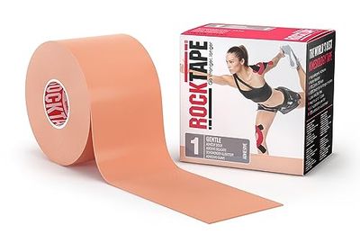 RockTape Taśma kinezjologiczna Rx, elastyczna i klejąca taśma, odzyskiwanie mięśni, beżowa, 5 cm x 5 m x 16,4 cala