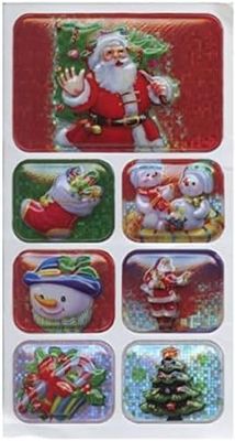 Susy Card 40002743 Sticker, zelfklevend, booggrootte 8 x 12, 5 cm, 1 vel gelast, motief: Xmas Santa