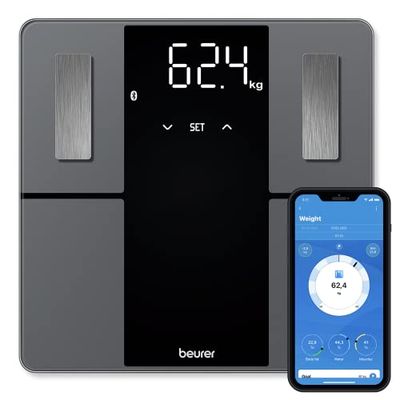 Beurer BF500 Body Analysis Scale | Digital Bathroom Scale with precise full-body analysis | Bluetooth Smart Scale with app connection | 180kg weight capacity